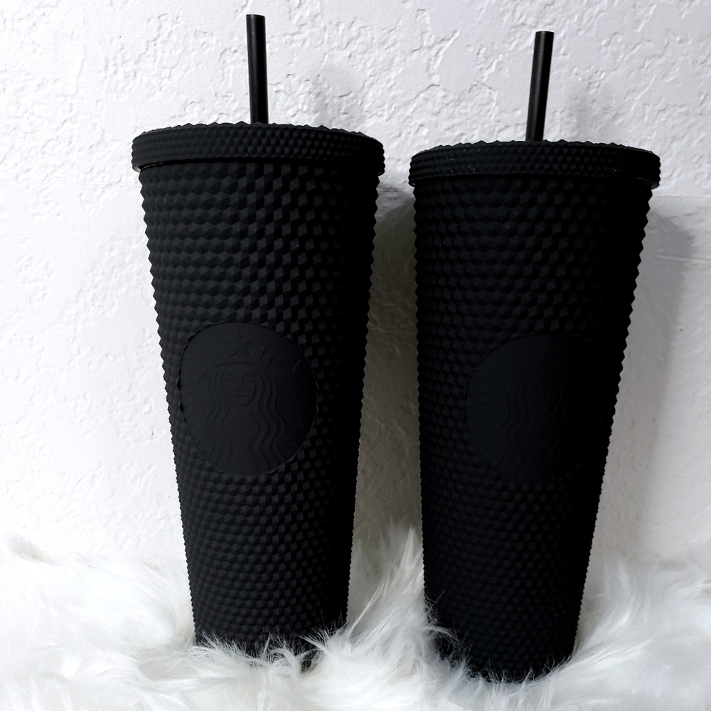 *ONLY 2 LEFT*2x RARE Starbucks Matte Black Studded
